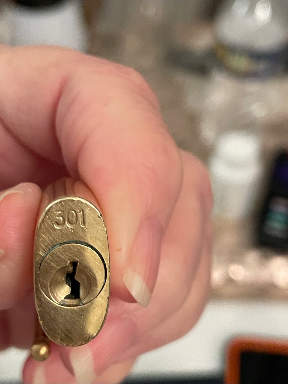 Louis Vuitton Gold Padlock with LV Monogram Authentic Key 301 - Picture 5 of 6